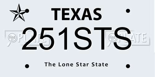 251STS Texas License Plate