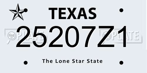 25207Z1 Texas License Plate
