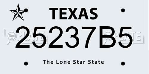 25237B5 Texas License Plate