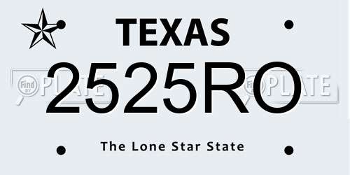 2525RO Texas License Plate