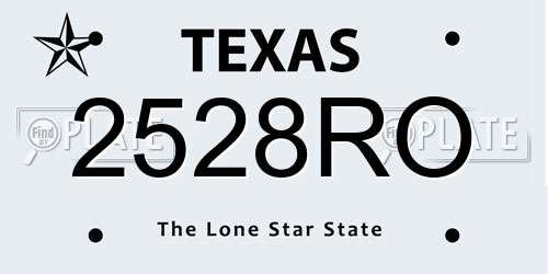 2528RO Texas License Plate