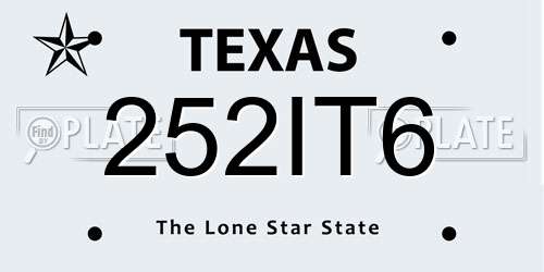252IT6 Texas License Plate