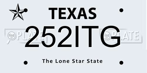 252ITG Texas License Plate