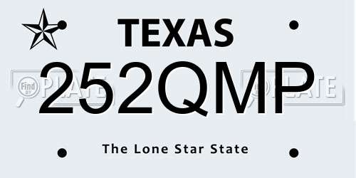 252QMP Texas License Plate
