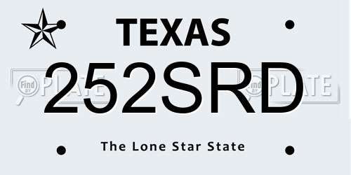 252SRD Texas License Plate