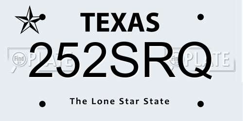 252SRQ Texas License Plate