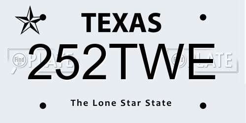 252TWE Texas License Plate