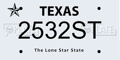 2532ST Texas License Plate