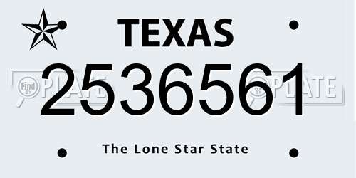 2536561 Texas License Plate