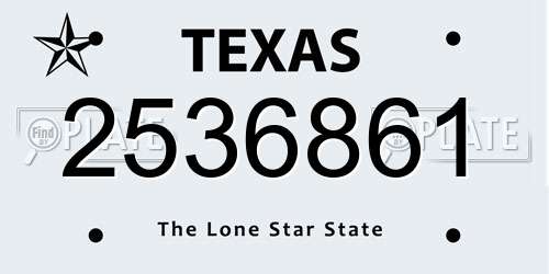 2536861 Texas License Plate