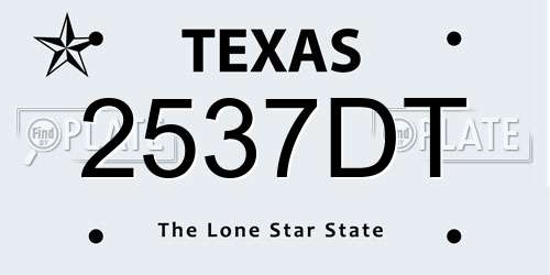 2537DT Texas License Plate
