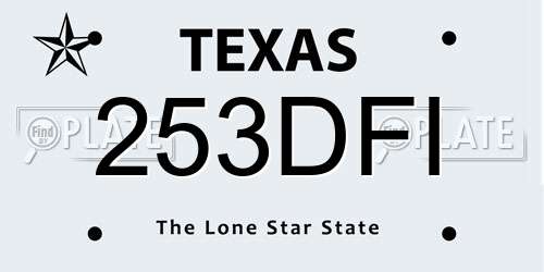 253DFI Texas License Plate