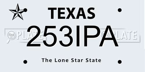 253IPA Texas License Plate