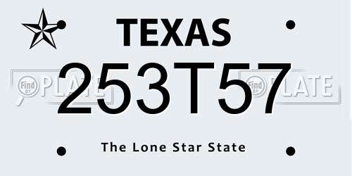 253T57 Texas License Plate