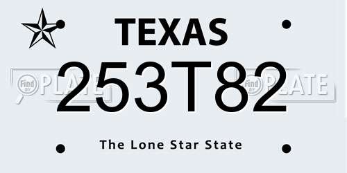 253T82 Texas License Plate