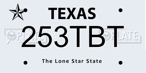 253TBT Texas License Plate
