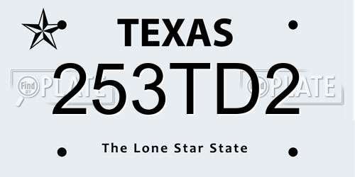 253TD2 Texas License Plate