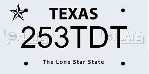 253TDT Texas License Plate