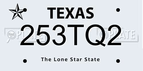 253TQ2 Texas License Plate