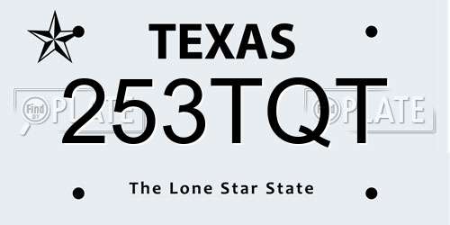 253TQT Texas License Plate