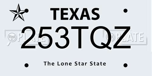 253TQZ Texas License Plate