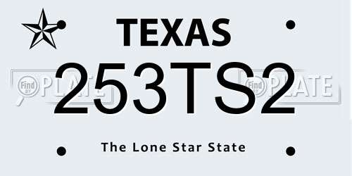 253TS2 Texas License Plate