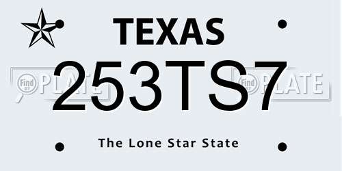 253TS7 Texas License Plate