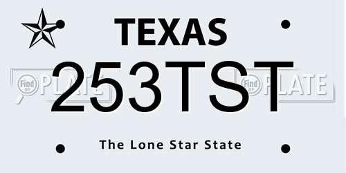 253TST Texas License Plate