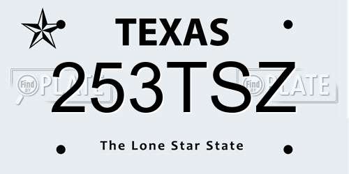 253TSZ Texas License Plate