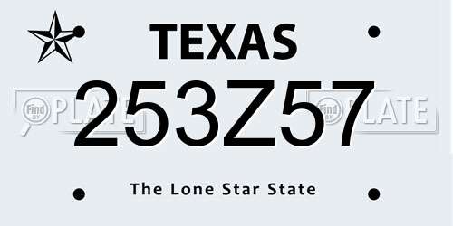 253Z57 Texas License Plate