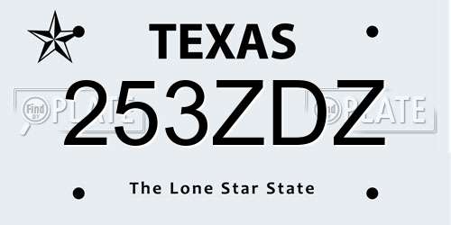 253ZDZ Texas License Plate