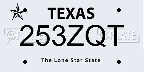 253ZQT Texas License Plate