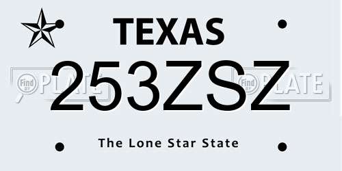 253ZSZ Texas License Plate