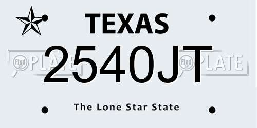 2540JT Texas License Plate