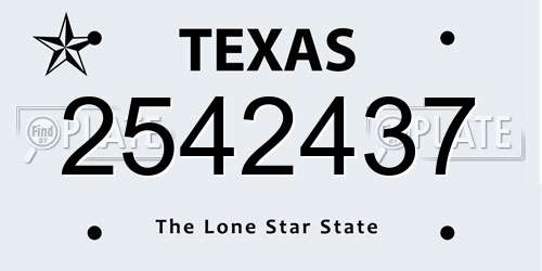 2542437 Texas License Plate