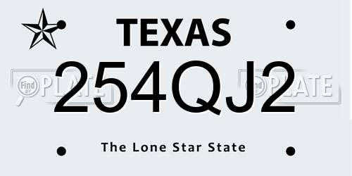 254QJ2 Texas License Plate