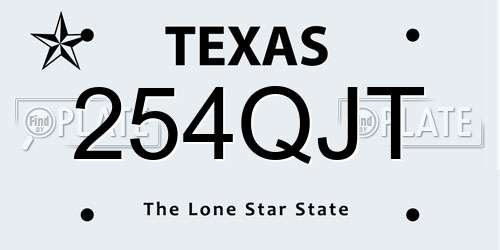 254QJT Texas License Plate