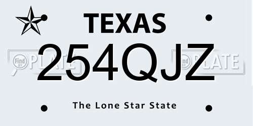 254QJZ Texas License Plate