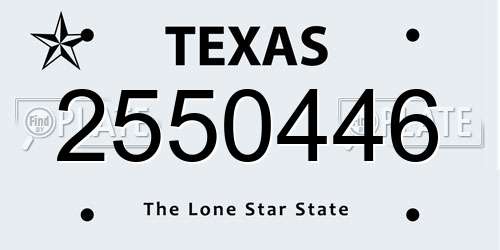 2550446 Texas License Plate