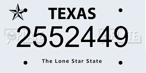 2552449 Texas License Plate