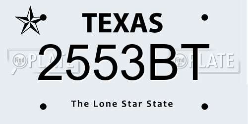2553BT Texas License Plate
