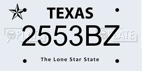2553BZ Texas License Plate