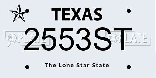 2553ST Texas License Plate