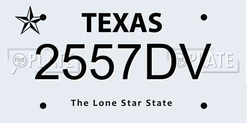 2557DV Texas License Plate