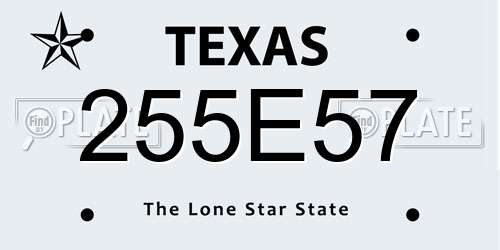 255E57 Texas License Plate