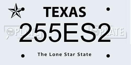 255ES2 Texas License Plate