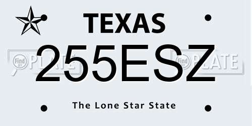 255ESZ Texas License Plate