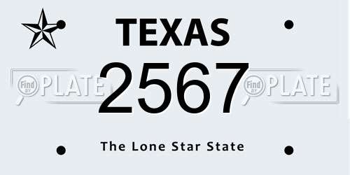 2567 Texas License Plate