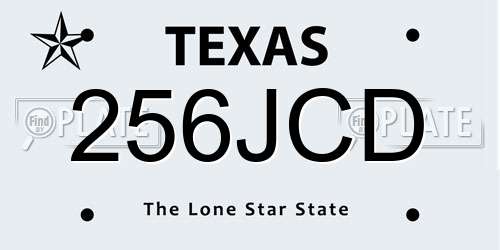 256JCD Texas License Plate