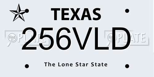 256VLD Texas License Plate